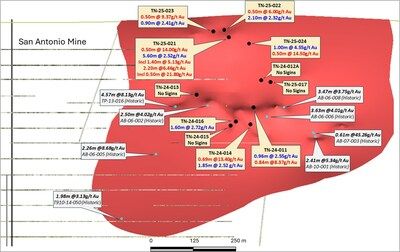 1911 Gold Intersects up to 21.80 g/t Gold over 0.50 m within 6.46 g/t Au over 2.20 m in Drilling at True North