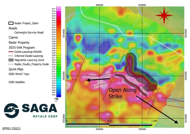SAGA Metals Reports Significant Drill Results from Maiden Drill Program at Radar Ti-V-Fe Project in Labrador