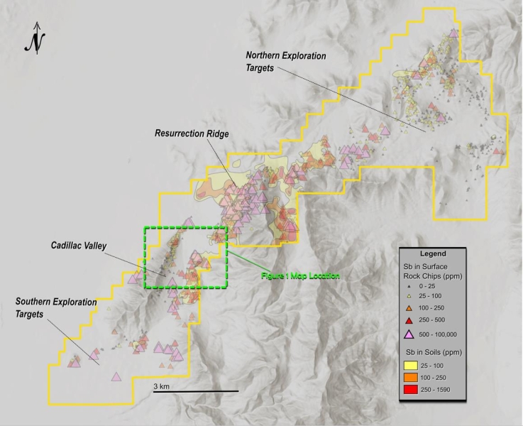 NevGold Extends Oxide Gold-Antimony Mineralization Over 1.7 Kilometers at Cadillac Valley Target: 2.28 g/t AuEq Over 30.5 Meters (1.29 g/t Au And 0.22% Antimony) Within 1.61 g/t AuEq Over 61.0 Meters (1.08 g/t Au And 0.12% Antimony)