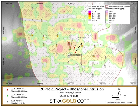 Sitka Intersects 211.2 Metres of 1.13 g/t Gold Including 73.2 Metres of 2.05 g/t Gold in First Hole of the Season and Provides Update on Drilling at Its RC Gold Project, Yukon