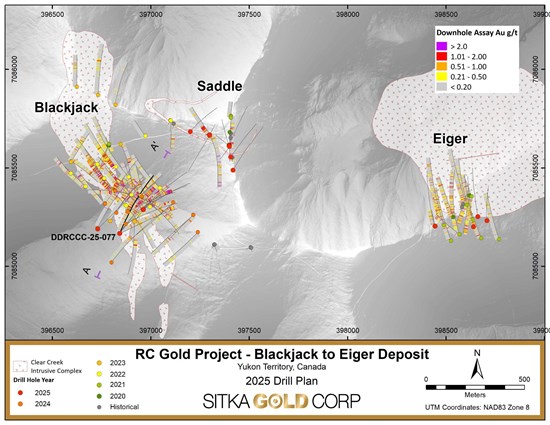 Sitka Intersects 211.2 Metres of 1.13 g/t Gold Including 73.2 Metres of 2.05 g/t Gold in First Hole of the Season and Provides Update on Drilling at Its RC Gold Project, Yukon