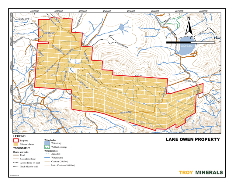 Troy Minerals Reports Drilling Results from the Lake Owen Project, Wyoming