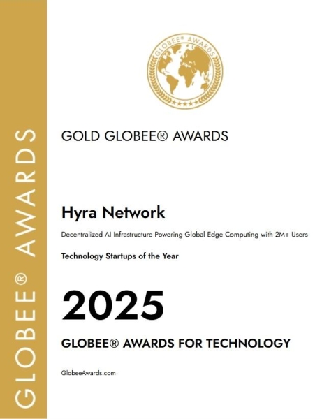 Hyra Network Honored as “Technology Startup of the Year” at the 2025 Globee® Awards