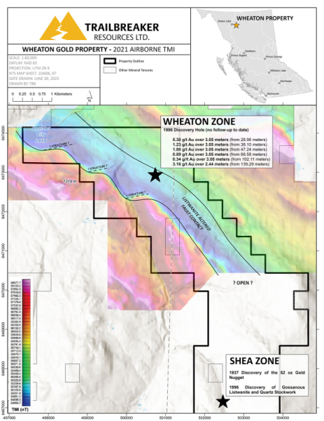 Trailbreaker Acquires the Wheaton Gold Property, an Orogenic Gold Prospect in BC's Underexplored Turnagain Placer District