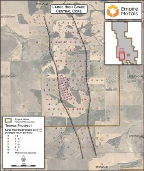 Empire Metals Limited Announces Drilling Outlines Large, High-Grade Zone