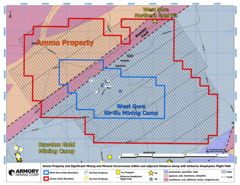 Armory Mining To Conduct a Series of Airborne Geophysics Surveys at the Ammo Gold-Antimony Project